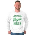thumbnail image 4 of Date Vegan Girls Funny Vegetarian Gym Men's Big & Tall Long Sleeve Graphic Tee Brisco Brands 3X, 4 of 5