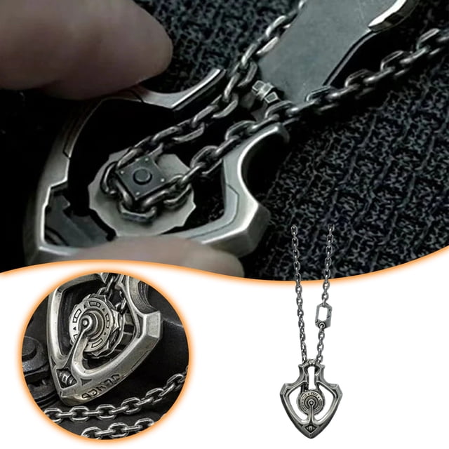 Collier Pendentif Rotatif Mécanique Rétro Punk Bijoux pour Hommes Femmes Design Rotatif Mécanique Collier Déclaration