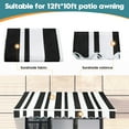 thumbnail image 2 of MCombo Patio Awning 12x10 Feet Fabric Replacement Sunshade Canopy for Retractable Awnings(White with Black Stripes), 2 of 10