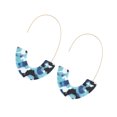 thumbnail image 3 of Aretes colgantes en forma de U Sonducket estampado de leopardo acrílico elegantes para niñas Azul 20Conjunto, 3 of 6