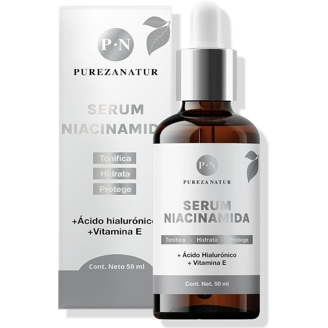 Suero facial Niacinamida B3, Vitamina E y Acido hialurónico 50ml | Serum Niacinamide para todos tipos de piel skin barrier hidratante, antioxidante potente reductor de ojeras y líneas de expresión