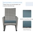 thumbnail image 4 of Outdoor PE Rattan Rocking Chair, Garden Glider Rocking Chair, Wicker Patio Chair Set with Armrest and Cushion, Grey, 4 of 7