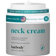 Baebody Firming Neck Cream with AHAs, CoQ10, Glycolic Acid, Green Tea for Sagging Skin, Fine Lines, Wrinkles, 1.7 Fl oz