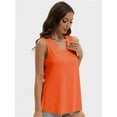 thumbnail image 3 of Women V Neck Curved Hem Tank Tops Summer Casual Sleeveless Loose Fit Tunic Tops, 3 of 4