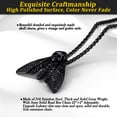 thumbnail image 3 of Bestyle Death Head Moth Pendant Necklace for Men Stainless Steel Skull Butterfly Necklace Gothic Punk Jewelry Halloween Party, 3 of 8