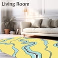 thumbnail image 2 of ODIKA 8'x10' Machine Washable Non-Slip Area Rug, Zen Garden Ripple Tranquil Flowing Stream Symphony High Traffic Rug with Pad, Yellow, 660726, 2 of 8