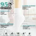 thumbnail image 2 of 6 Pairs Women's Cotton Athletic Ankle Running Sports Socks White Size 9-11, 2 of 6
