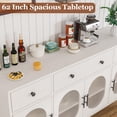 thumbnail image 4 of Ataucjin 62inch Buffet Cabinet with Storage,Large Sideboard Buffet Cabinet, Wooden Buffet Cabinet with 3 Drawers and 4 Fluted Glass Doors, Coffee Bar Cabinet Buffet Table for Dinning Room,Kitchen, 4 of 9