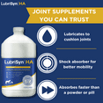 thumbnail image 2 of LubriSynHA Equine and Pet Hyaluronic Acid Hip & Joint Supplement for Horses, Dogs and Large Animals, Vet-Developed Oral Liquid, Original Formula, Gallon Size, 128 oz, 2 of 8
