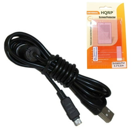 Olympus Stylus 830 - HQRP USB Cable / Cord for Olympus Stylus 790 SW, 800, 810, 820, 830, 840, 850 SW Digital Camera plus HQRP LCD Screen Protector