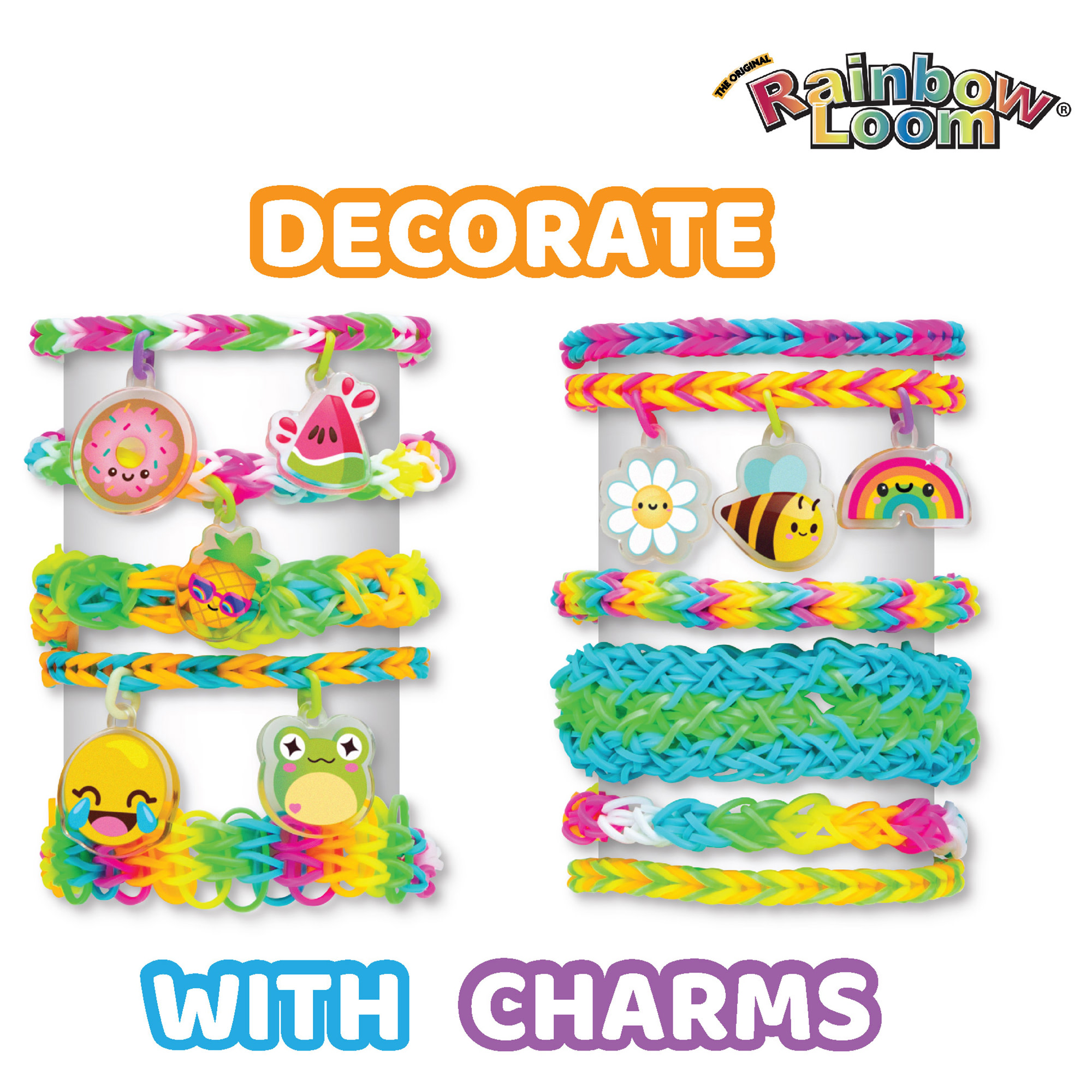 Rainbow Loom: Mega Mighty Loom - Rubber Band Jewelry Craft Kit, Large Loom Set for Intricate Bracelet Designs w/ Cute-tique Charms-Hooks-Clips, Kid 6+