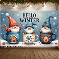thumbnail image 4 of Gnome Design Hello Winter Banner Christmas Theme Snowflake Illustration for Holiday Decoration Home Decor Winter Party, 4 of 9