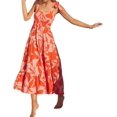 thumbnail image 1 of Brewee Women 2024 Summer Floral Print Boho Dress Spaghetti Straps Ruffle A Line Beach Long Maxi Dress, 1 of 3