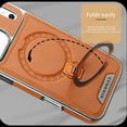 thumbnail image 4 of TECH CIRCLE Magnetic Case for iPhone Air, PU Leather Kickstand Back Cover, Flexible PC+TPU Protective Shell with Anti-Scratch, Anti-Fingerprint, Shock-Absorbent Magnetic Ring Holder,Darkbrown, 4 of 7
