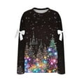 thumbnail image 5 of Craaazy Christmas Print Long Sleeve Crew neck Sweatshirts for Womens Colorful Gifts Casual Loose Shirts Pullover Tops Holiday Style, 5 of 5