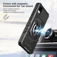thumbnail image 6 of Compatible for TCL A3 Case / TCL A30 Case / TCL ION Z Case w/Tempered Glass Screen Protector [Military Grade] Ring Car Mount Kickstand Shockproof Hard Phone Case - Black, 6 of 7