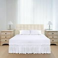 thumbnail image 4 of Double Elastic Bed Skirt Ruffle - Microfiber Bed Skirt Adjustable Twin Bed White, 4 of 5