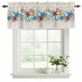 thumbnail image 2 of 2 Pack Valances for Windows, Summer Starfish Window Valances for Living Room/Bedroom/Bathroom, Blue Conch Coral Ocean Retro Beige Light Filtering Kitchen Curtain Valance Window Treatment 60"W x18" L, 2 of 9