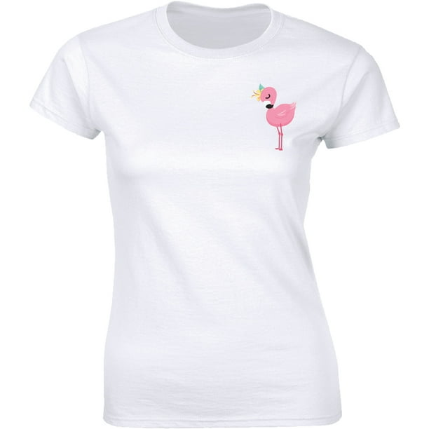 Amazing Pink Flamingo Tropical Animal Bird Graphic Women's Tee Shirt ...