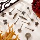 thumbnail image 2 of 23 horquillas vintage para el pelo con diseño de mariposa, hojas y flores, de bronce., 2 of 7