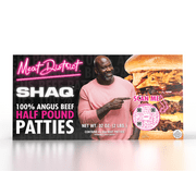 Meat District SHAQ 100% Angus Half Pound Beef Patties, 4 Count, 32 oz, (Frozen)