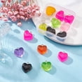 thumbnail image 5 of 1Box 15Pcs Transparent Resin Pendants Heart Charms with Platinum Tone Iron Loops Mixed Color 16.5x17x9.5mm Hole: 1.8mm, 5 of 5