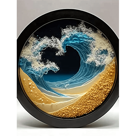 Ocean Wave Resin Art Decoration Painting/Canvas Art， Suitable for Living Room， Bedroom， Office， Study Room， Kitchen， Dining Room， Bathroom， Hallway， Entryway， Bar， Coffee Shop Decoration.