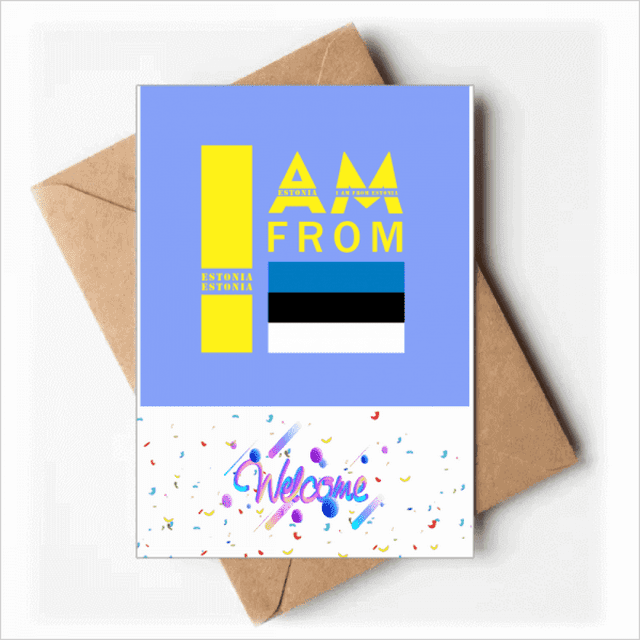 I Am From Estonia Art Deco Fashion Welcome Back Greeting Cards Envelopes Blank