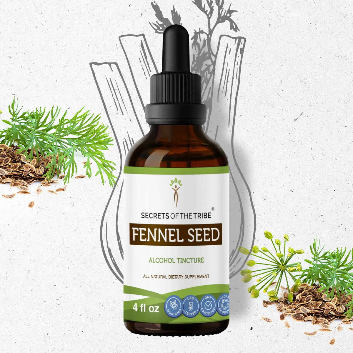 Fennel Seed Tincture Alcohol Extract, Organic Fennel (Foeniculum