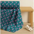 thumbnail image 4 of Soimoi Green Cotton Poplin Fabric Flamingo Bird Printed Fabric 1 Yard 42 Inch Wide, 4 of 7