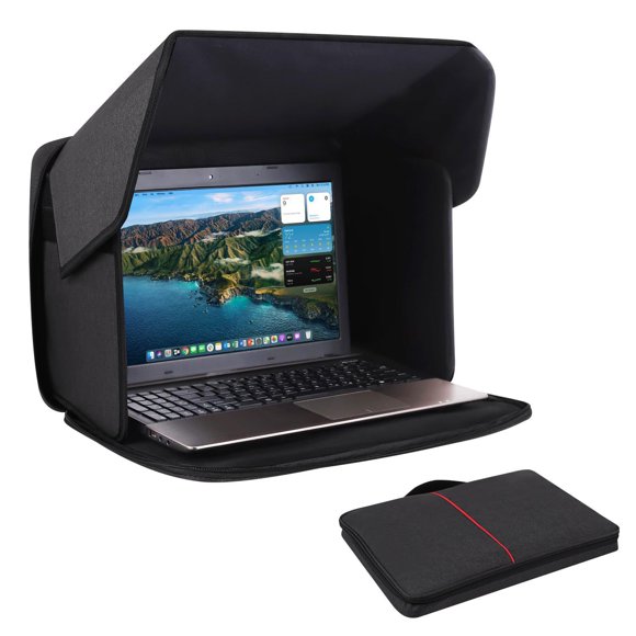Laptop Sun Shade,Laptop Sun Glare Shield Privacy Screen Hood Computer Sunshade Bag for Working Outside Outdoor Foldable Computer Shield Cover Outside 12-14''