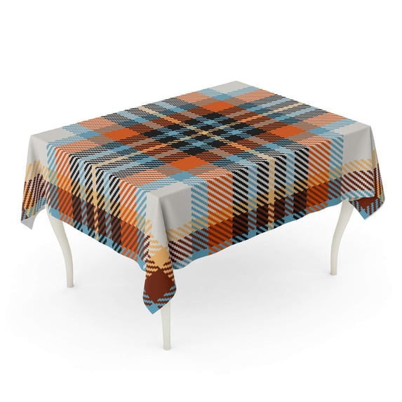 LADDKE Red Madras Tartan Plaid Printing Pattern Scottish Abstract Britain Celtic Check Tablecloth Table Desk Cover Home Party Decor 60x84 inch
