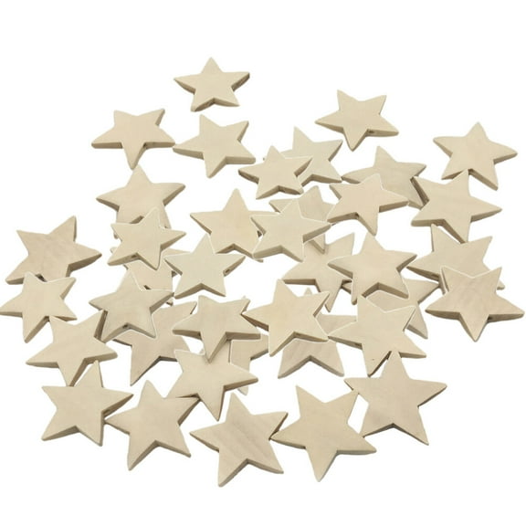 Meijiashe Wood Wooden Star Stars Blank Pieces Cutout Unfinished Christmas Embellishment Shape Craft Slices Wedding