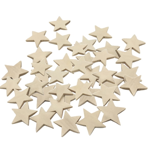 Shisuyan Wood Pentagram Piece Beige Original Wood Colour 400Pcs 1X1 In