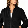 thumbnail image 5 of GaThRRgYP Jackets for Women Dressy Women's Winter Long-sleeved Zipper Fashion Casual Baseball Jacket Corduroy Jacket Black S, 5 of 7