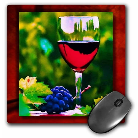 

3dRose Red Wine in the Vineyard Mouse Pad 8 by 8 inches