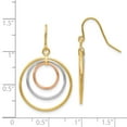 thumbnail image 4 of Primal Gold 14 Karat Tri-color Circle Dangle Earrings, 4 of 4