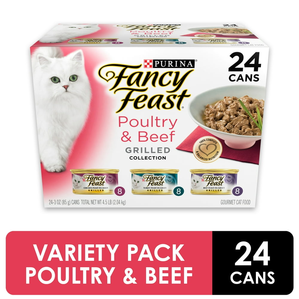 (24 Pack) Fancy Feast Gravy Wet Cat Food Variety Pack, Poultry & Beef