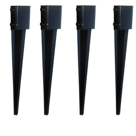 MTB Supply 713049949659 Fence Post Ground Spike, Black - 36 x 4 x 4 in. - Pack of 4