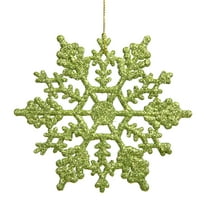 Vickerman 4" Lime Glitter Snowflake Christmas Ornament, 24 per Box
