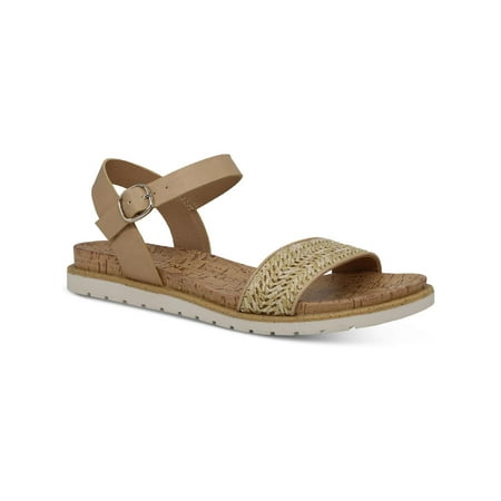 

Sun + Stone Womens Mattie Faux Leather Open Toe Flats