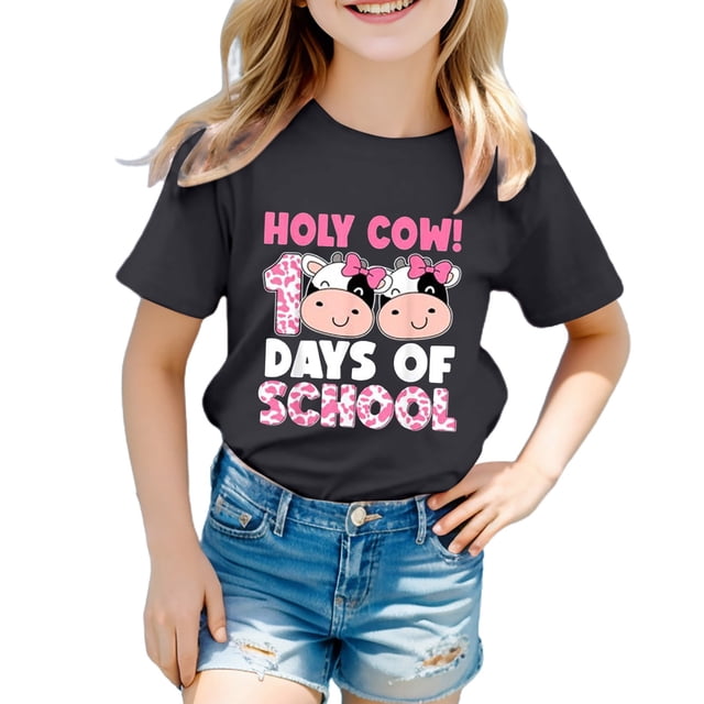 TZEWGL T-Shirts pour Enfants Manches Courtes Imprimés Graphiques Col Rond Vêtements pour Filles Garçons Taille 2-3T