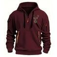 thumbnail image 1 of Styesk Sweatshirts for Men Men's Spring And Fall Printed Hooded Sweatshirt Zipper Multi-Pocket Pullover Sweatshirt, 1 of 2