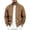 Beige, variant on FRSASU Men's Faux Suede Bomber Jacket Zip‑Up Ribbed Collar Casual Lightweight Outerwear with Side Pockets Red