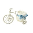 thumbnail image 2 of Bklubk Faux Rattan Weave Tricycle Shaped Flower Basket With Wheel And Handle Multi Functional Storage Basket Fruit Basket Cute Rural Decor For Weddings Party Festivals, 2 of 6