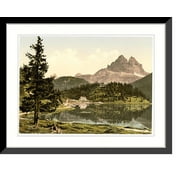 Historic Framed Print, Misurinasee and Drei Zinnen Tyrol Austro-Hungary, 17-7/8" x 21-7/8"