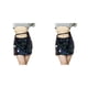 thumbnail image 3 of Sonducket Minifalda para mujer, banda elástica corta Sexy exquisita, decorativa, brillante, para actuación de niñas, vestido, ropa oscura Verde oscuro 2Conjunto, 3 of 6