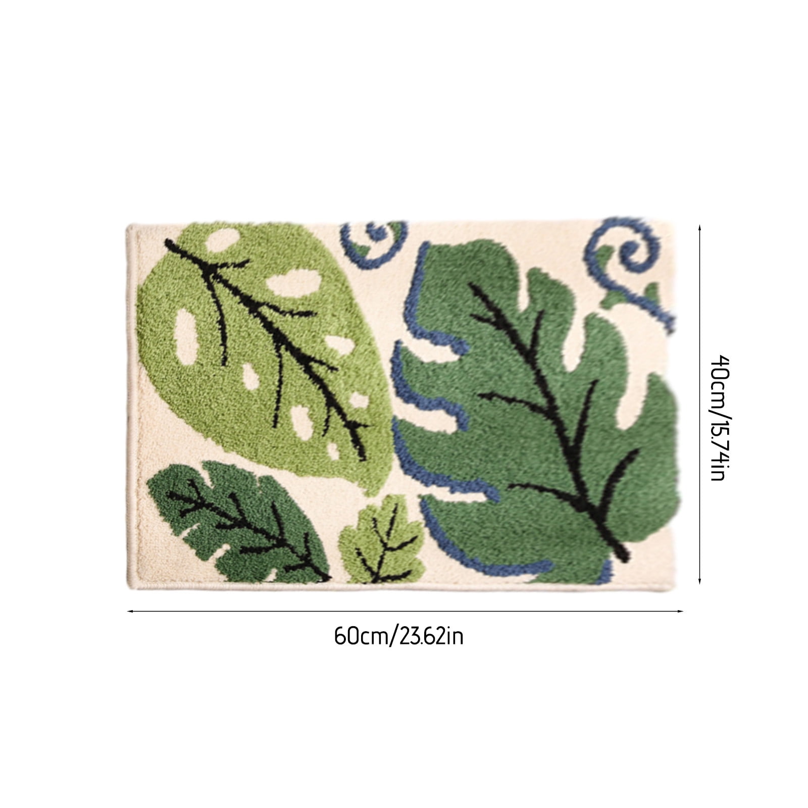 XEOVHV Sage Green Plant Non Slip Bathroom Rugs, Cute Monstera Leaf Absorbent Bath Mat, Funny Botanical Floor Bathmat Washable Small Bath Matt Bathroom Decor-16x24 inches