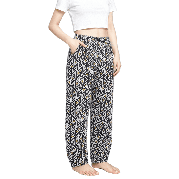 CPNG Girls and Boys Jogger Sleeping Pants Elastic Waistband Lounge Pants Solid Color Flower Printed Homewear Pants