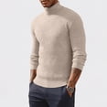 thumbnail image 4 of Domuza Men’s Turtleneck Sweater, Long‑Sleeve Stretch Ribbed Knitted Pullover Top, Slim‑Fit Basic Lightweight Casual Jumper for Fall & Winter, 4 of 6